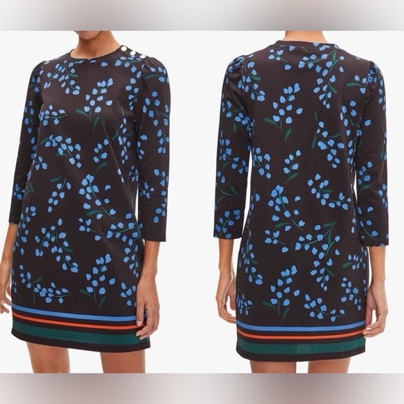 kate spade Dresses & Skirts - Kate Spade Black and Blue Sea Breeze long sleeve Dress size Small